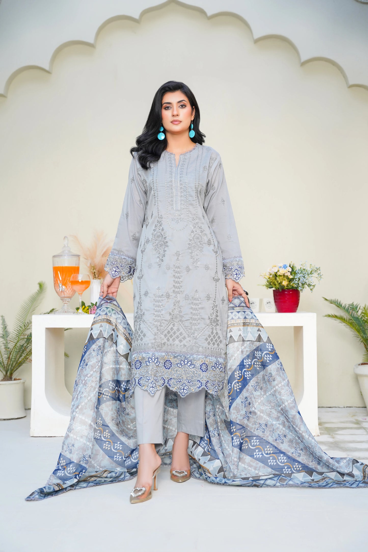 Virsa By Anaya Noor Chikenkari Lawn With Aplic 3PC