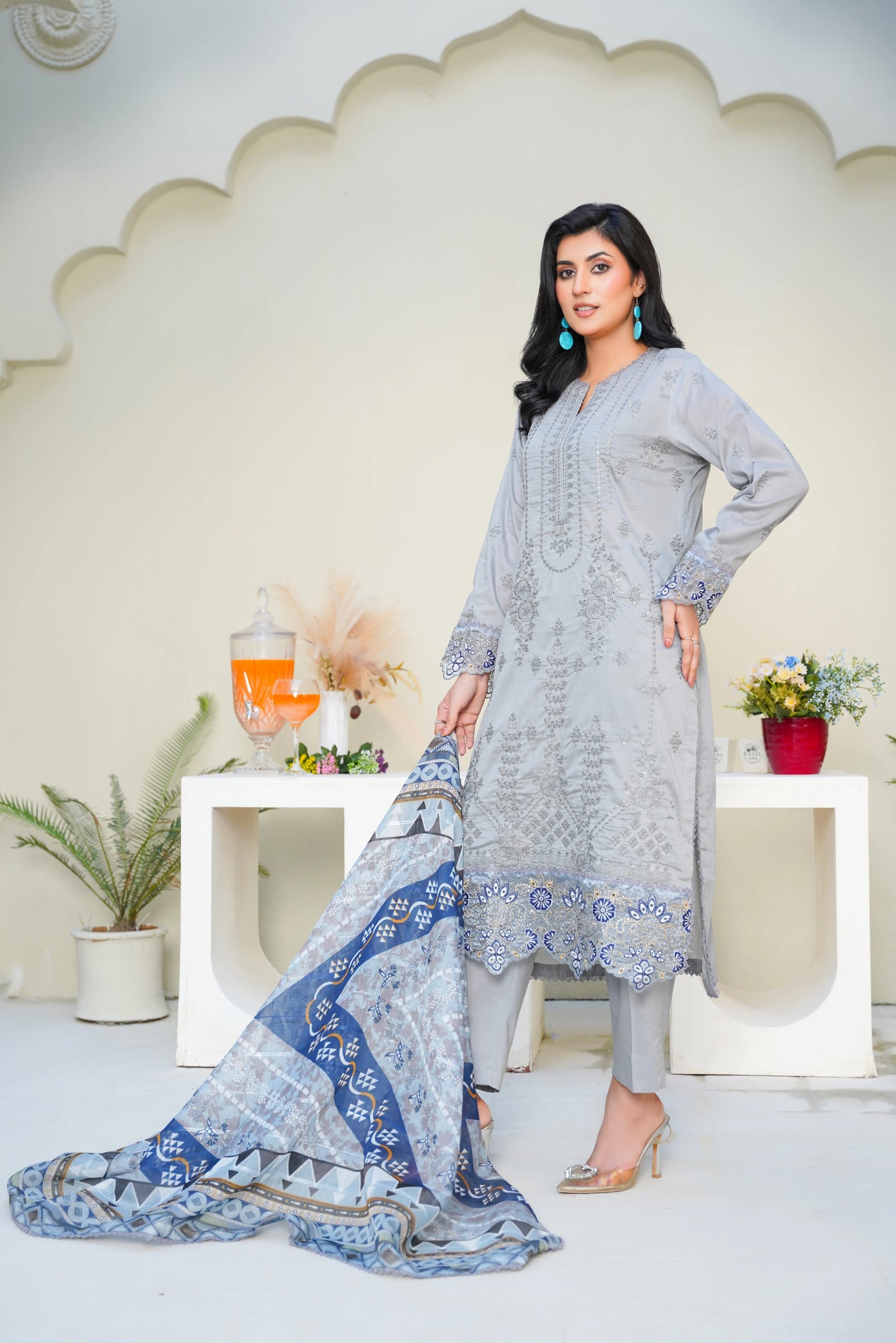 Virsa By Anaya Noor Chikenkari Lawn With Aplic 3PC