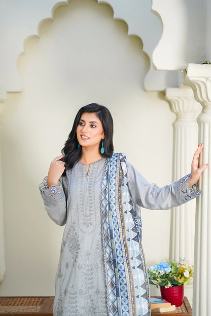 Virsa By Anaya Noor Chikenkari Lawn With Aplic 3PC