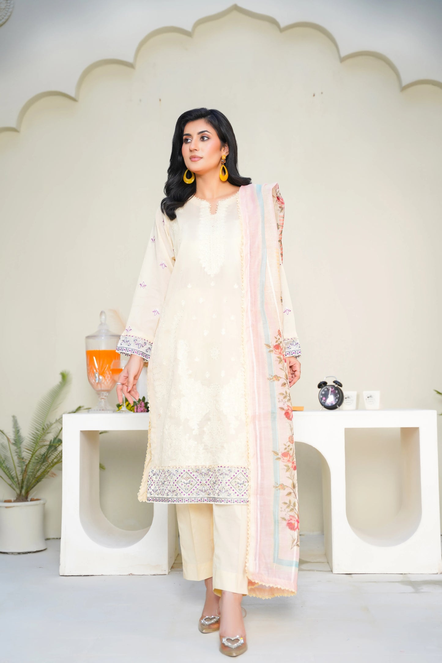 Virsa By Anaya Noor Chikenkari Lawn With Aplic 3PC