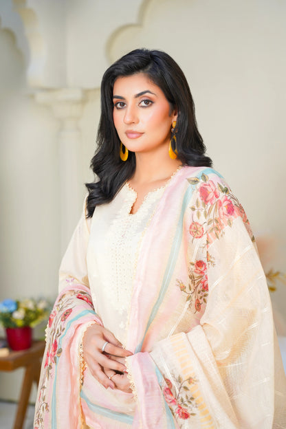 Virsa By Anaya Noor Chikenkari Lawn With Aplic 3PC