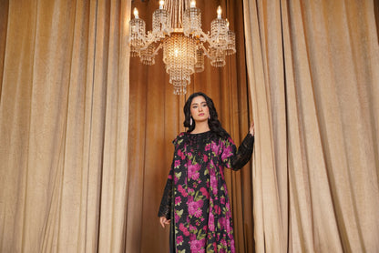 Baroque Printed Linen With Emb Patches 3PC