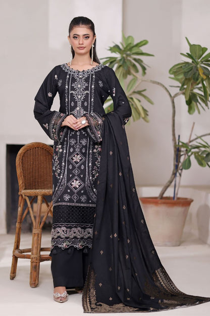 Poshna By Dressline Luxury Emb Jaquard Check Viscose 3PC