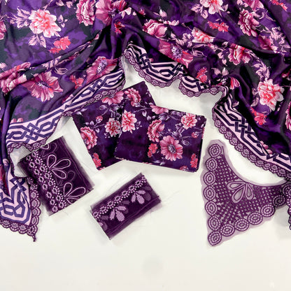 Vanya Printed Slub Khaddar With Emb Patches 3PC