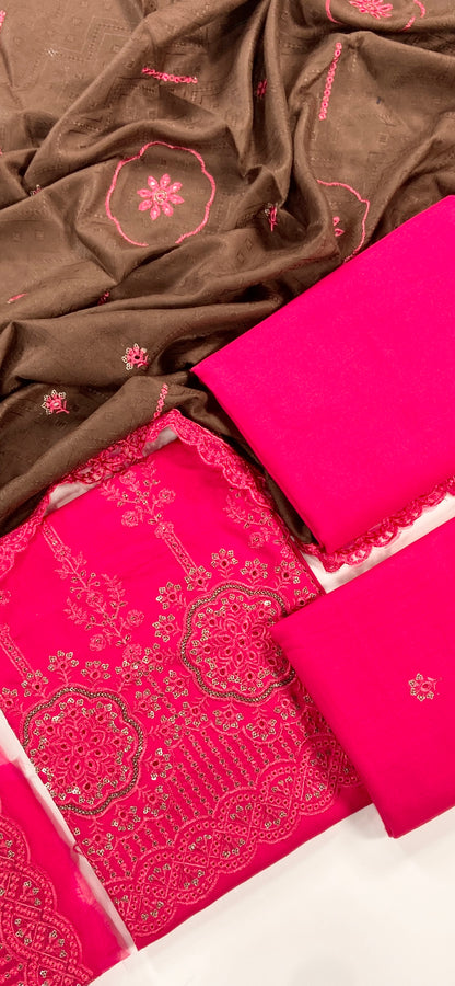 Maria B Luxury Embroidered Dhanak 3PC