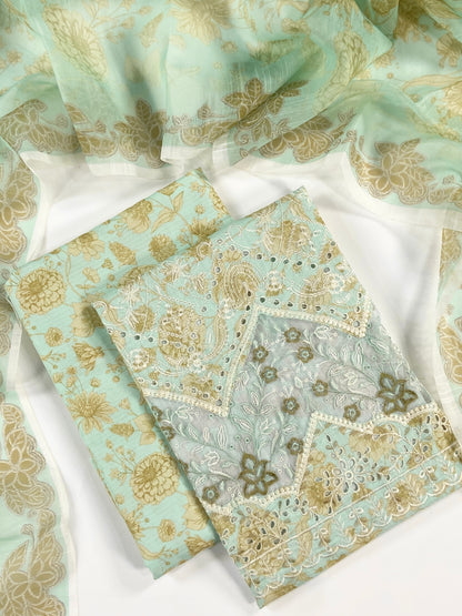 Anaya Noor Emb Bana Dora Lawn With Daman Laserkari 3PC