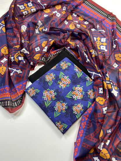 Popular Vol-02 Printed Lawn 3-PC
