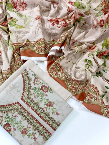 Mausummery Digital Printed Khaddar 3PC