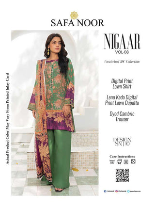 Safa Noor Digital Printed Lawn 3-PC