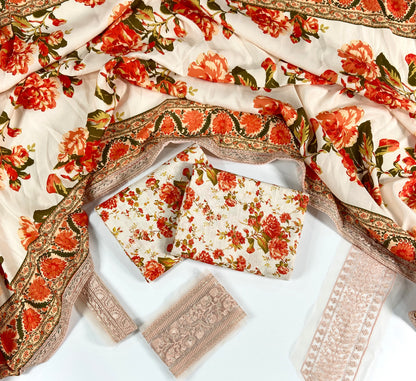 Sheenora Printed Slub Khaddar With Emb Patches 3PC