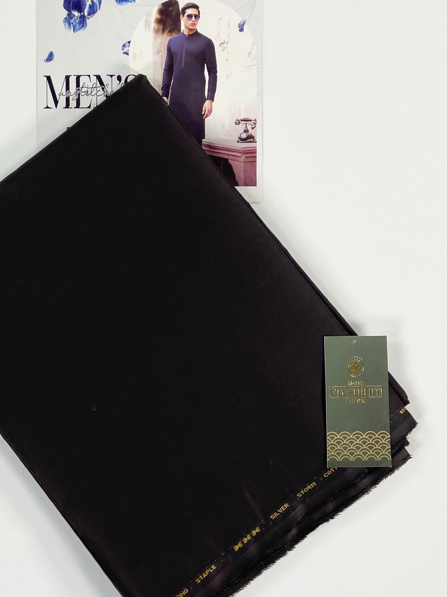 Taqwa Silver Storm Men’s Summer Cotton Unstitched Suit