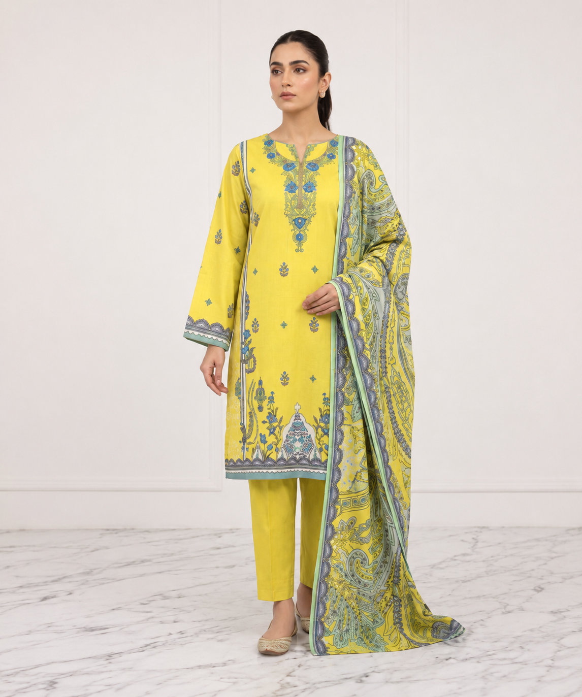 Anaya Digital Printed Linen 3PC