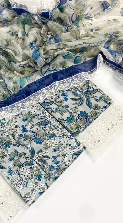 Crimson Embroiderd & Digital Printed Lawn 3PC