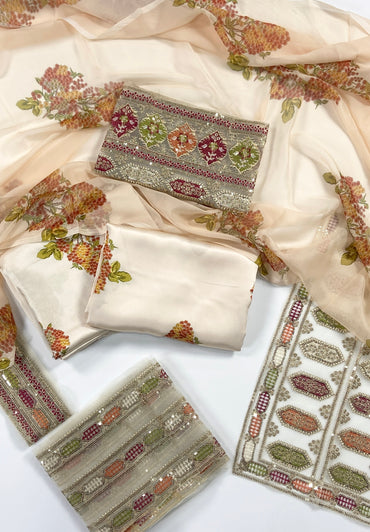 Sabyasachi Premium Silk – With Organza Patches