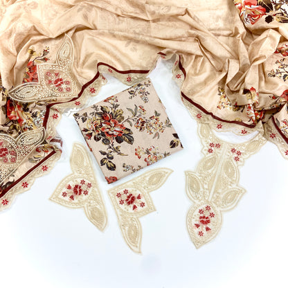 Mohagni Embroidered Khaddar 3PC