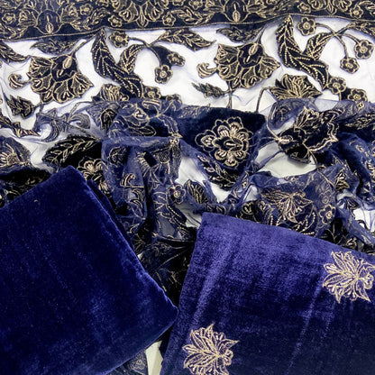 Bareeze Velvet Shawl With Aplic Work 3PC