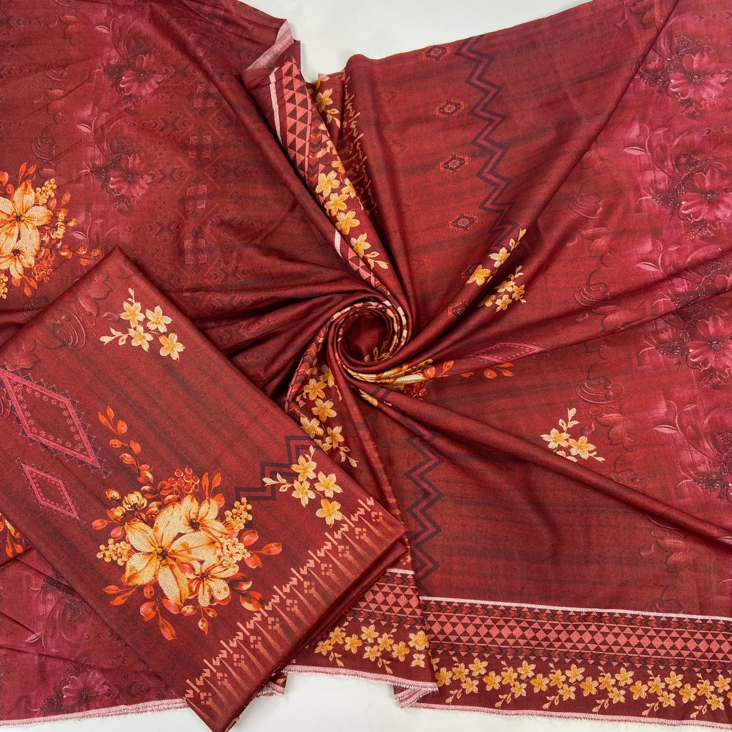 Digital Printed Wool Dhanak-Shirt