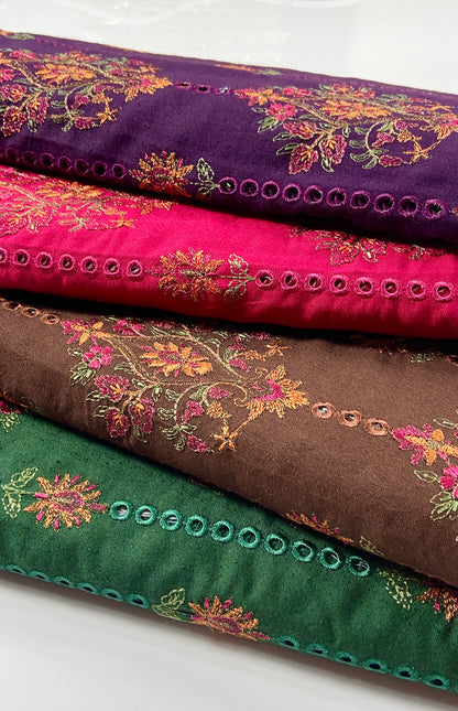 Pack of 4 – Bareeze Style Embroidered Karandi Fabric 2-PC