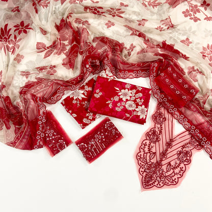 Aneelas Embroiderd & Digital Printed Lawn 3PC
