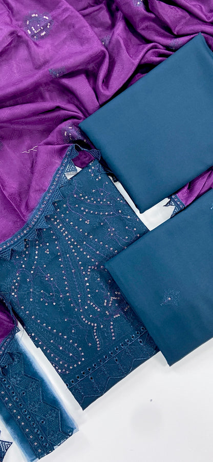 Maria B Luxury Embroidered Dhanak 3PC