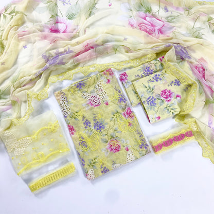 Maria B Embroiderd & Digital Printed Lawn 3PC