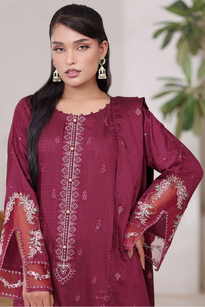 Poshna By Dressline Luxury Emb Jaquard Check Viscose 3PC