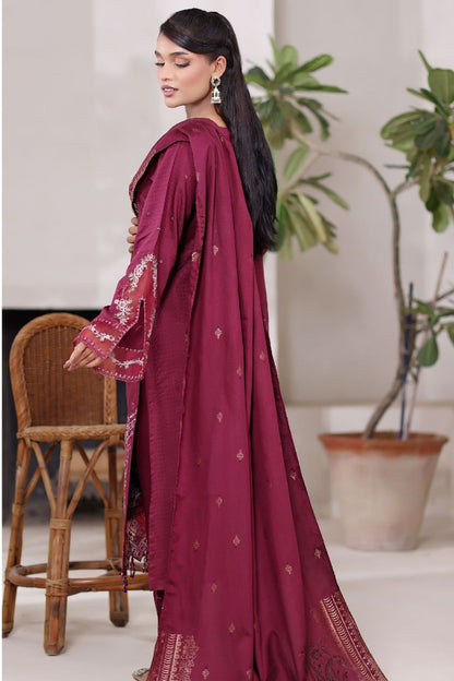Poshna By Dressline Luxury Emb Jaquard Check Viscose 3PC