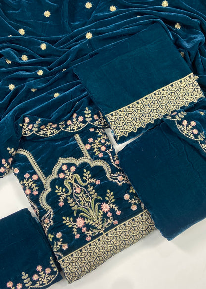 Maria B Luxury Velvet Embroidered Suit – 3PC