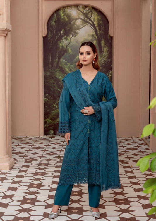 Cotton Kari By Anaya Noor Emb CK Lawn 3-PC