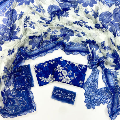 Aneelas Embroiderd & Digital Printed Lawn 3PC