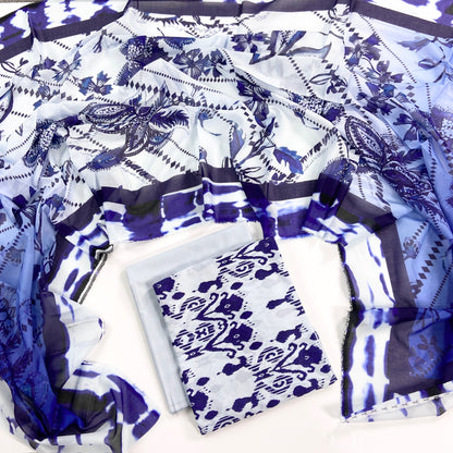 Monal Digital Printed Lawn With Voil Dupatta 3PC