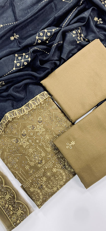 Maria B Luxury Embroidered Dhanak 3PC
