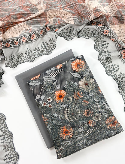 Almeerah By Anaya Noor Digital and Emb Lawn Booring Daman 3PC