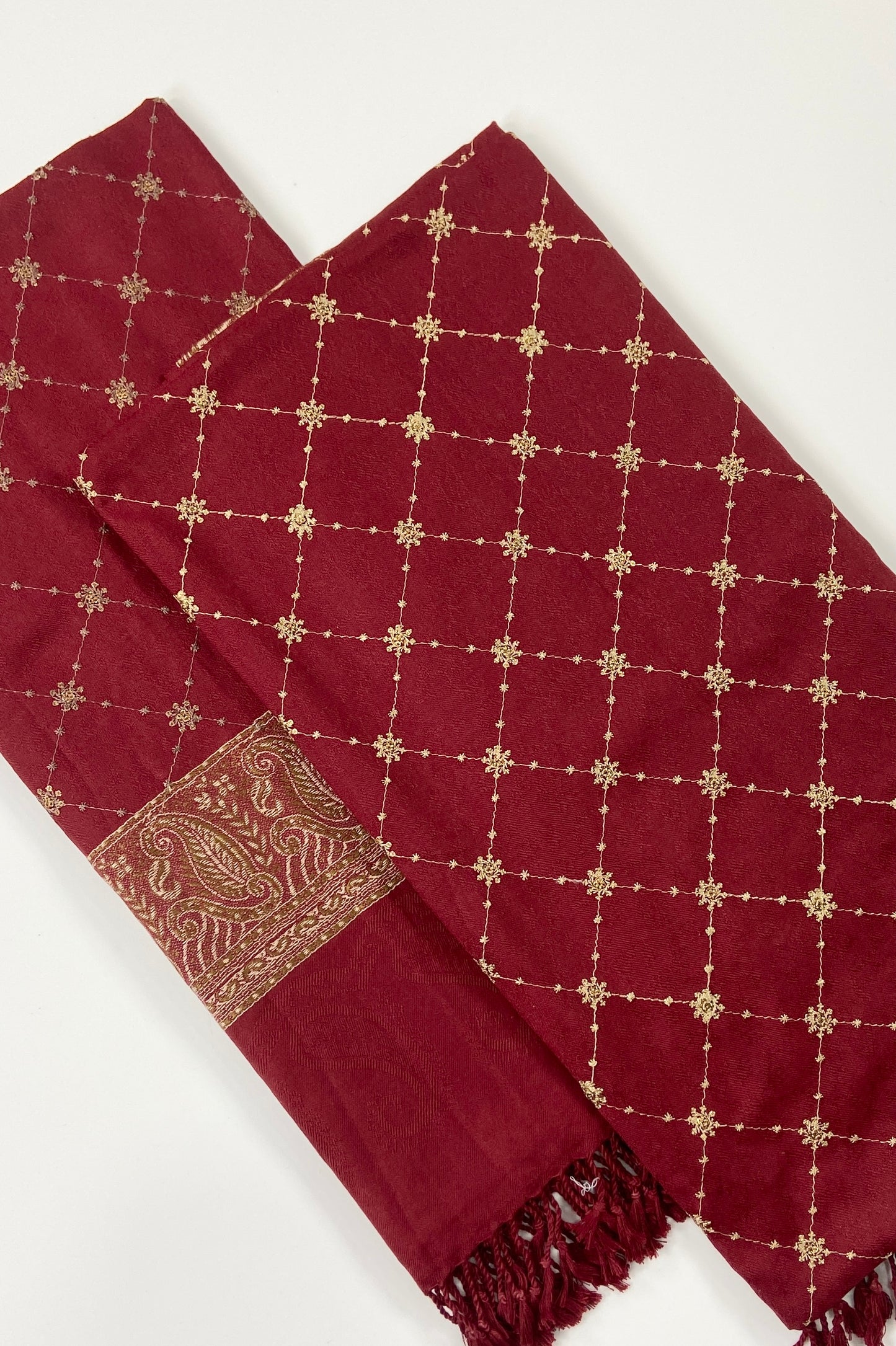 Embroidered Pashmina Jacquard Shawl