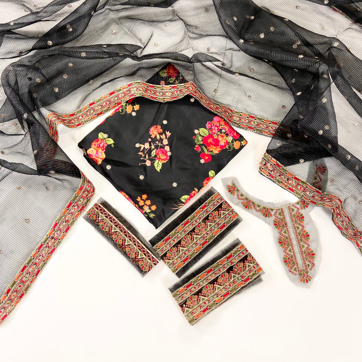 Charizma Luxury Silk With Embroidered 3PC