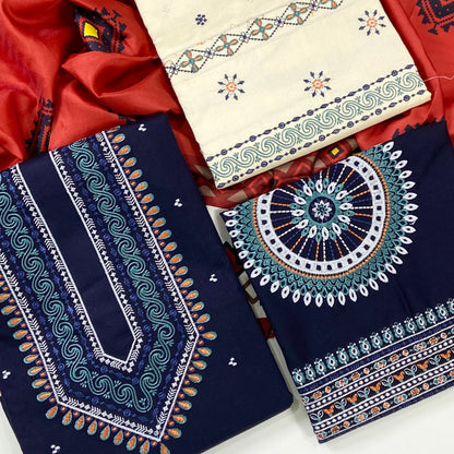 Ethnic Embroidered Dhanak-3PC