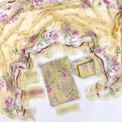 Maria B Embroiderd & Digital Printed Lawn 3PC