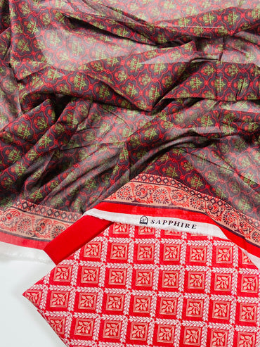 Sapphire Printed Lawn 3PC
