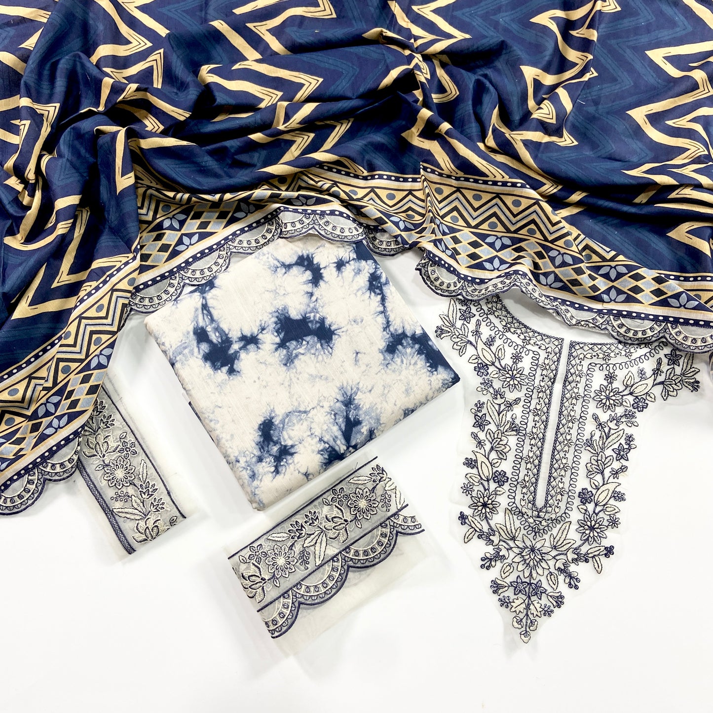Sapphire Embroidered Khaddar With Patches-3PC