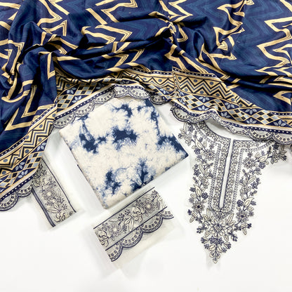 Sapphire Embroidered Khaddar With Patches-3PC