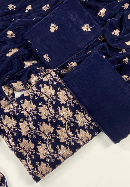 Maria B Luxury Velvet Embroidered Suit – 3PC