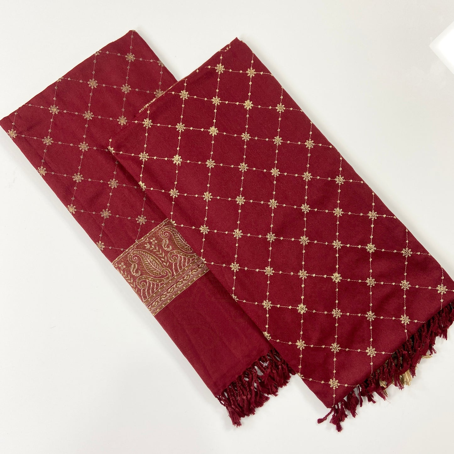 Embroidered Pashmina Jacquard Shawl