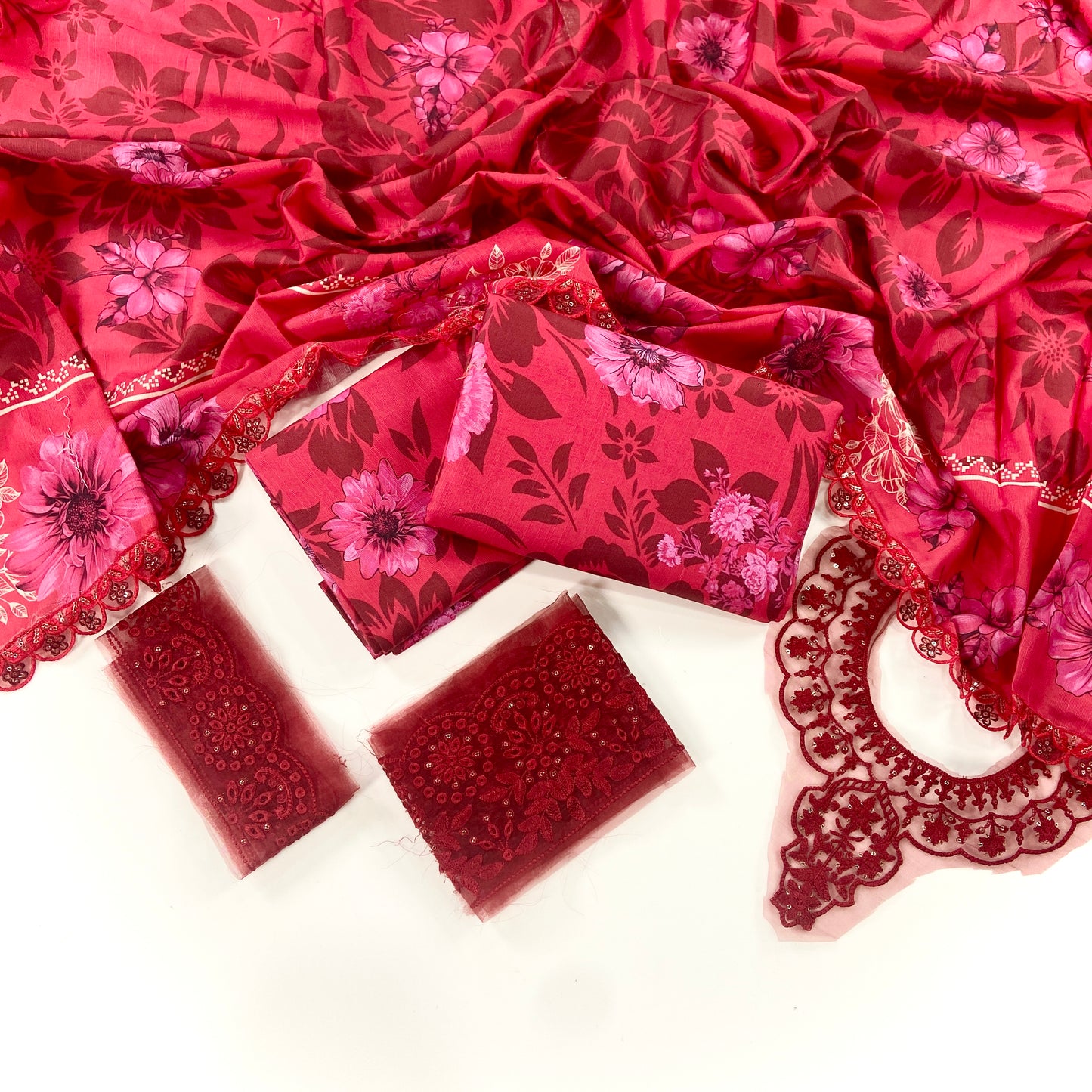 Farasha Emb Khaddar With Patches-3PC