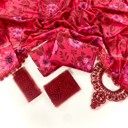 Farasha Emb Khaddar With Patches-3PC