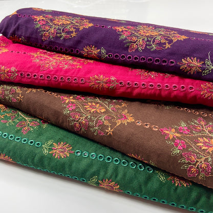 Pack of 4 – Bareeze Style Embroidered Karandi Fabric 2-PC