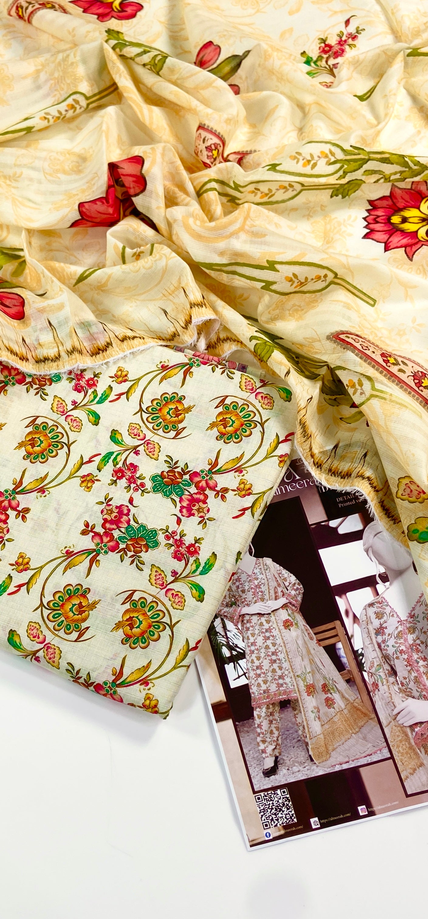 Almeerah Digital Printed Stripe Dora 3PC