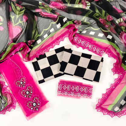 Maria B Embroiderd & Digital Printed Lawn 3PC