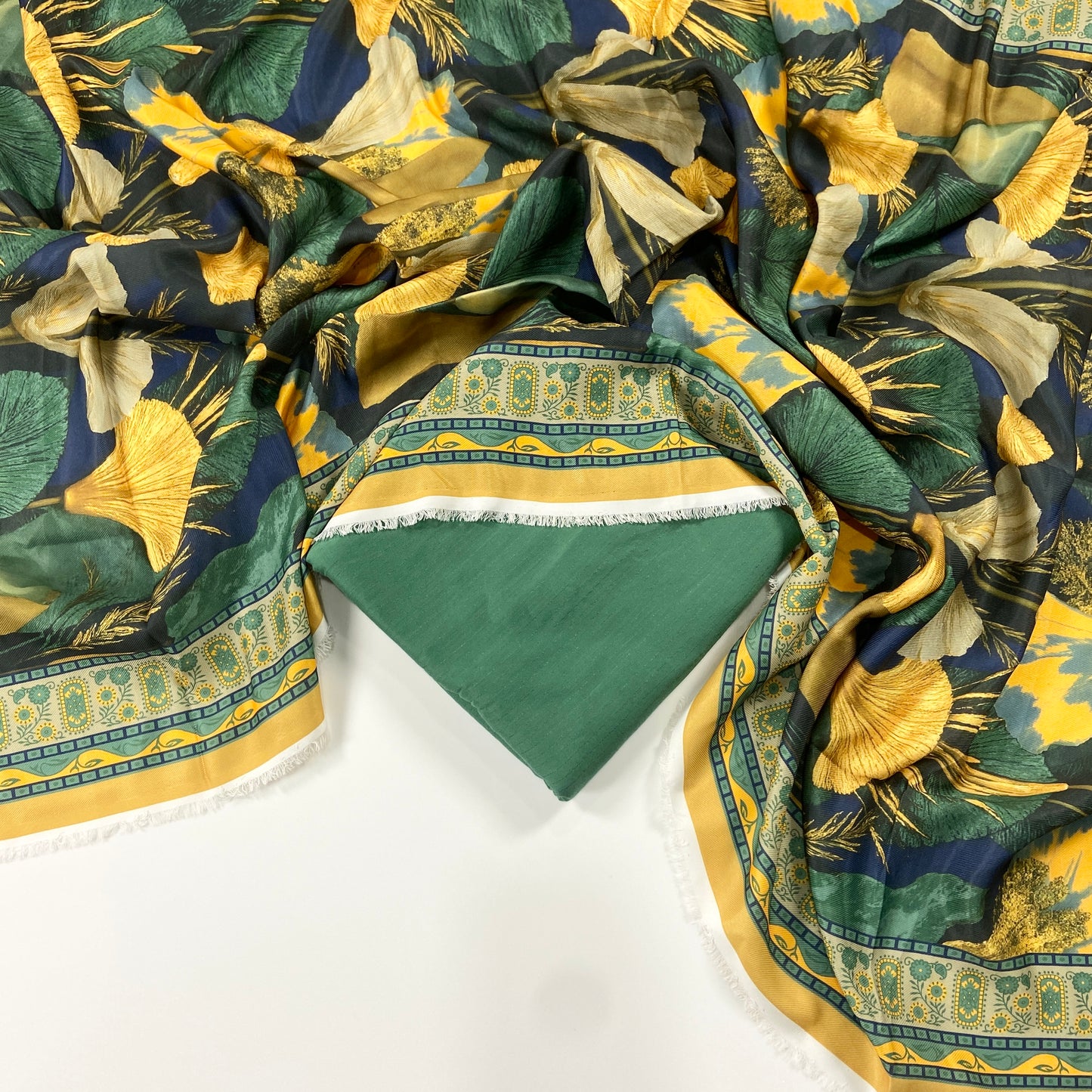 Maria B Jacq Linen Dyed Matching Suit With Wool Shawl-3PC