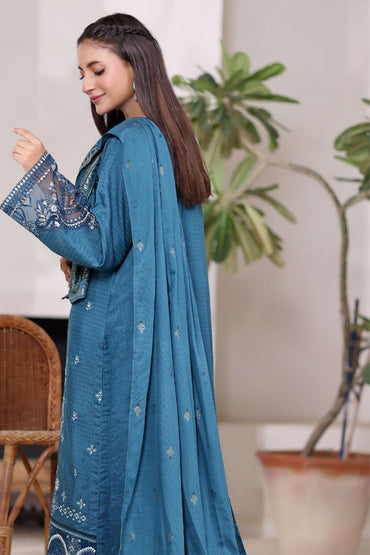 Poshna By Dressline Luxury Emb Jaquard Check Viscose 3PC