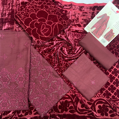 Gulmohar By Anaya Noor Embroidered Slub Wool 3-PC